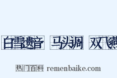 白雪遗音·马头调·双飞燕是什么意思的图片